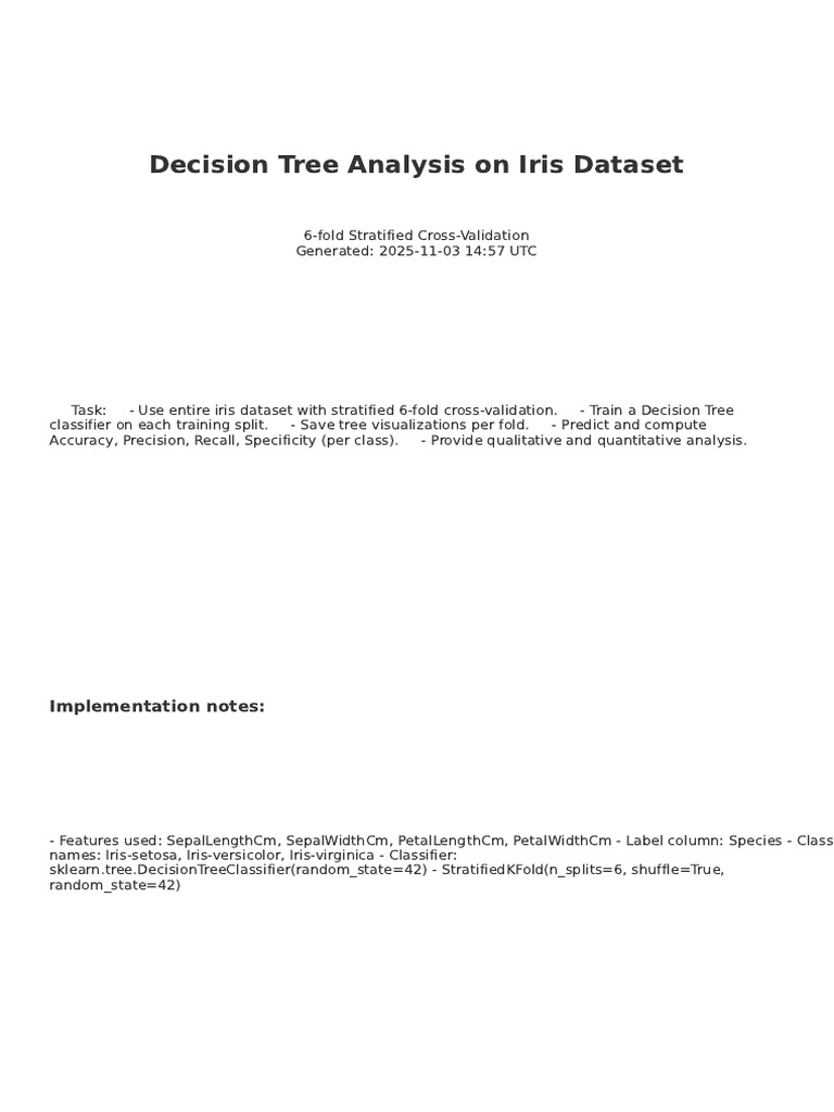 Decision Tree Analysis of Iris Dataset | PDF