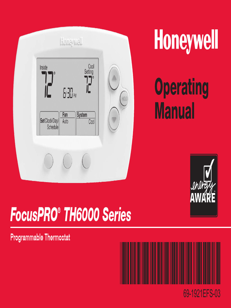 Honeywell FocusPRO TH6000 Manual | PDF | Thermostat | Transport Phenomena