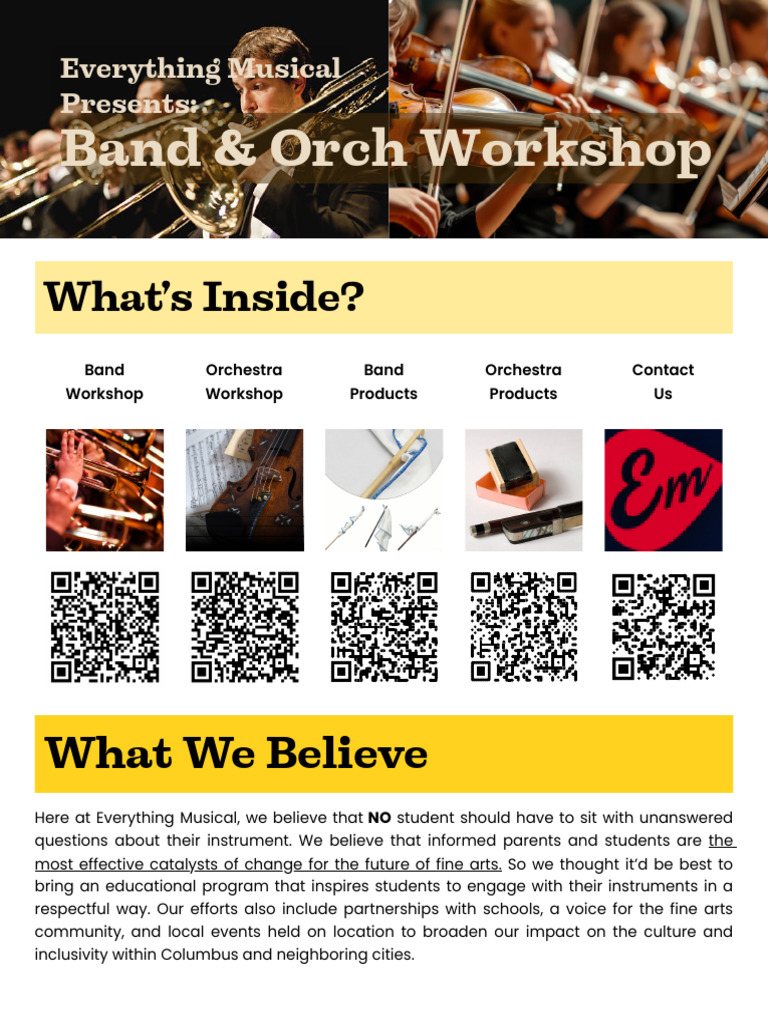 Band & Orchestra Workshop Overview | PDF