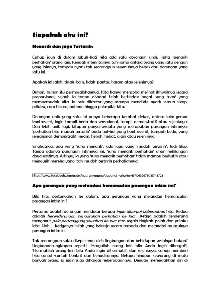 Memahami Diri dan Perhatian Manusia | PDF