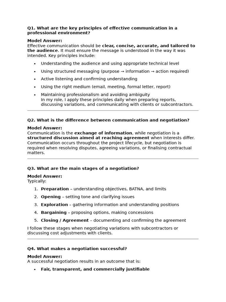 Effective Communication & Negotiation Skills | PDF | Negotiation ...