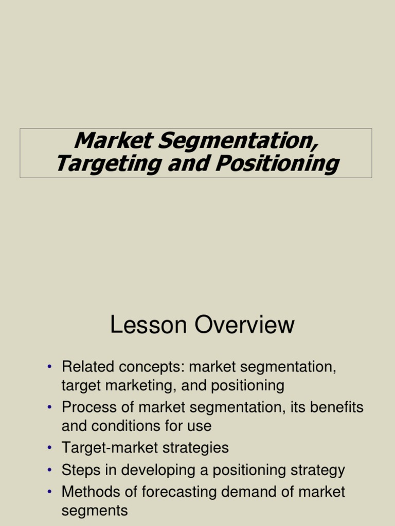 Market Segmentation and Targeting Strategies | PDF | Market ...
