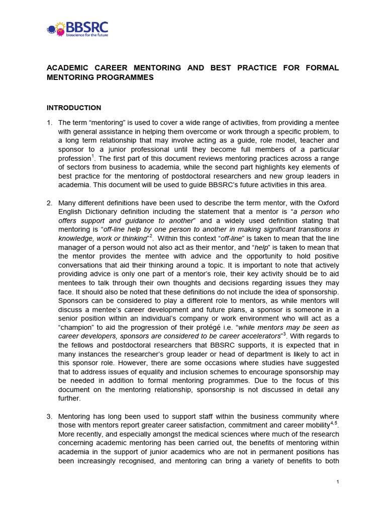 Best Practices in Academic Mentoring | PDF | Mentorship | Fellow