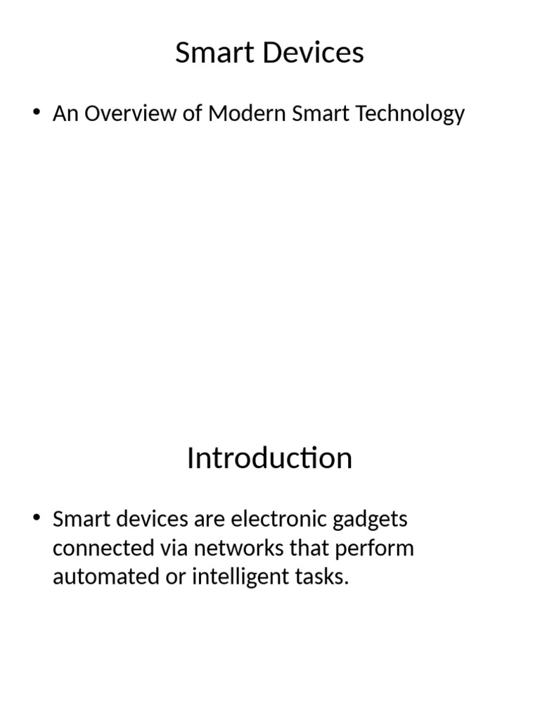 Overview of Smart Devices and IoT | PDF