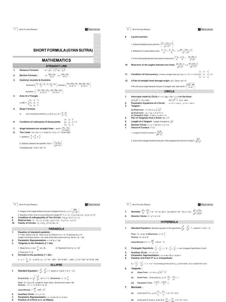 Maths Formulas PDF | PDF