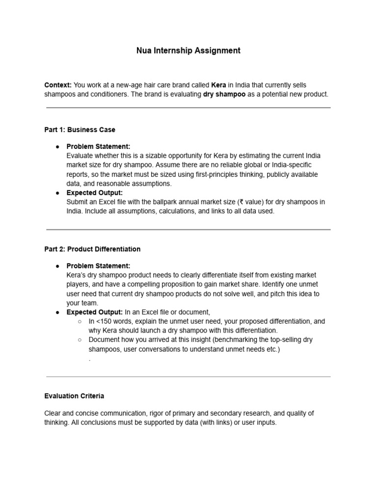 Nua Internship Assignment | PDF