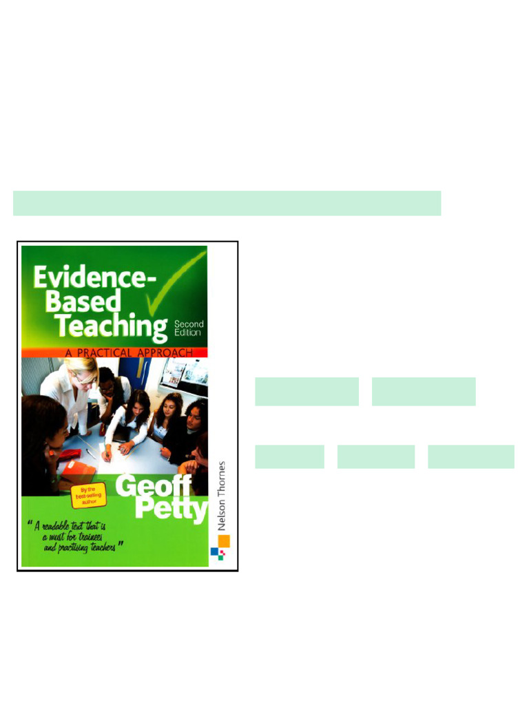 Evidence based Teaching A Practical Approach 2nd Edition Geoff Petty ...