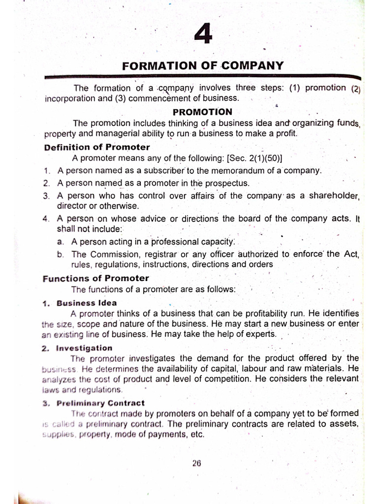 Formation of Company | PDF