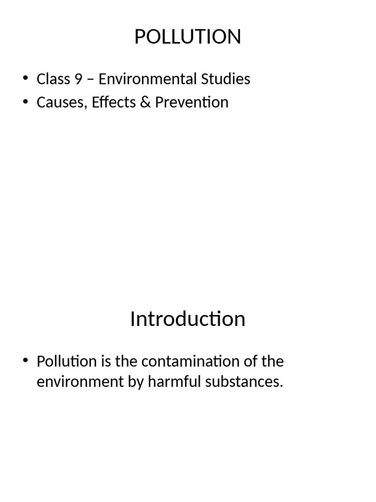 Understanding Pollution: Causes & Prevention | PDF