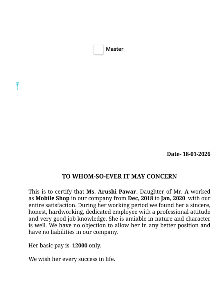 Experience Certificate | PDF