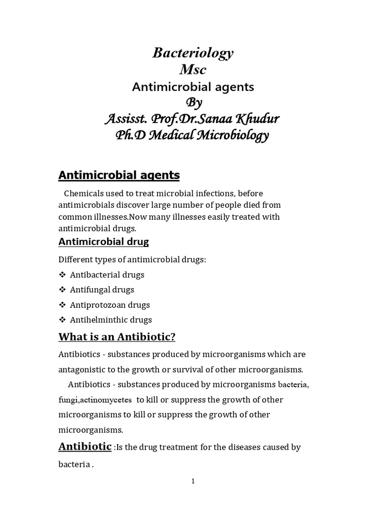 Antimicrobial Agents in Bacteriology | PDF | Penicillin | Antimicrobial
