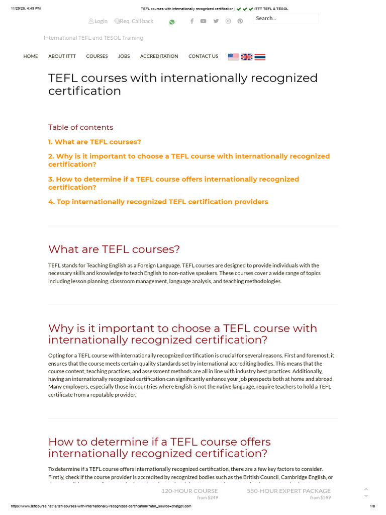 Top TEFL Courses with Certification | PDF