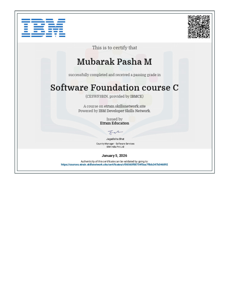 Certificate of Completion: Software Foundation | PDF