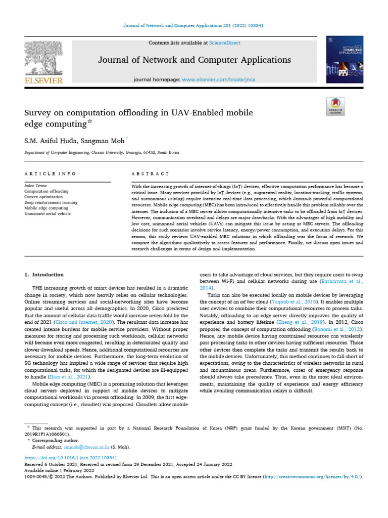 UAV-Enabled Mobile Edge Computing Survey | PDF | Computer Network ...