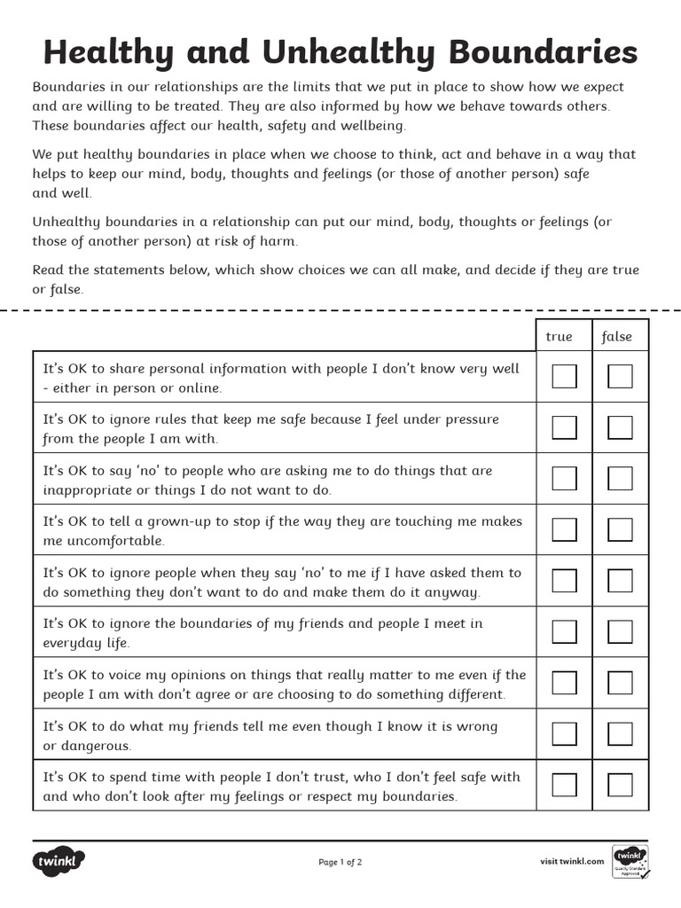 Understanding Healthy Boundaries | PDF | Thought