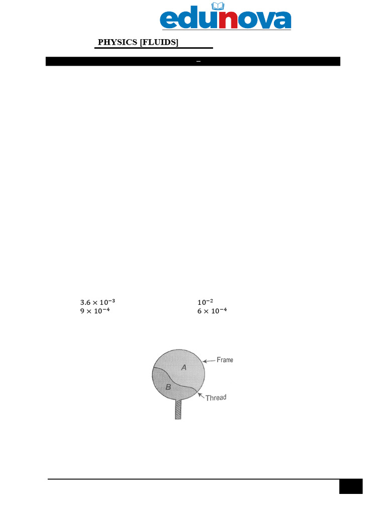 Fluid Mechanics DPP: Surface Tension Quiz | PDF | Drop (Liquid ...