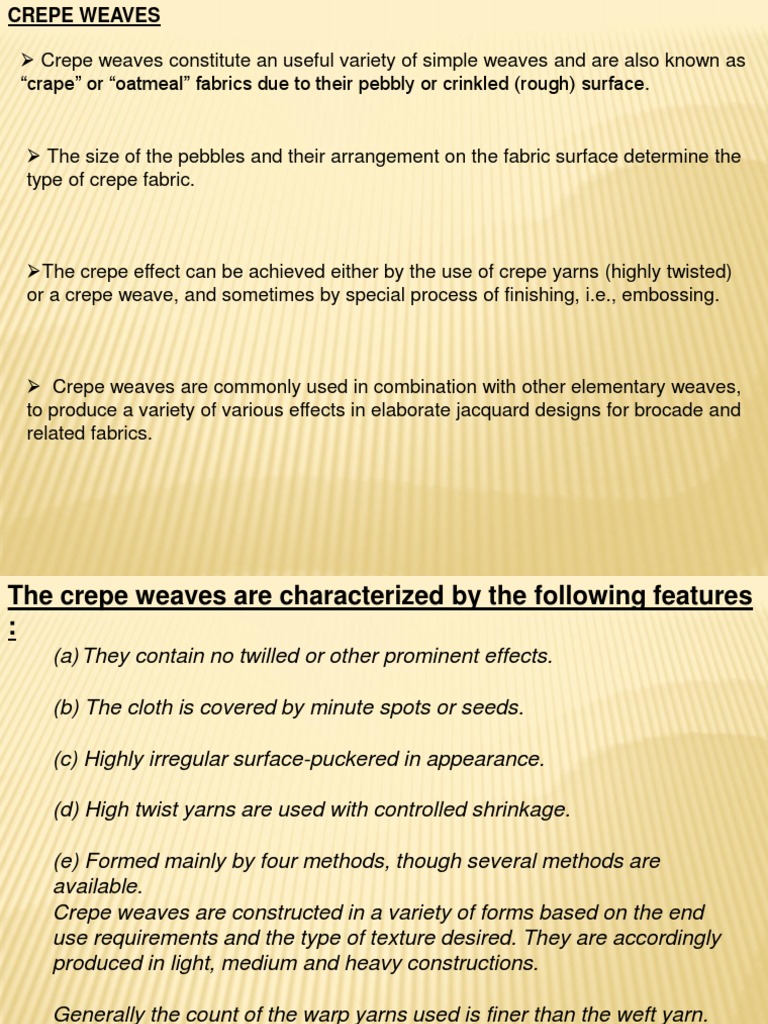 6.crepe Weave PDF Weaving Yarn