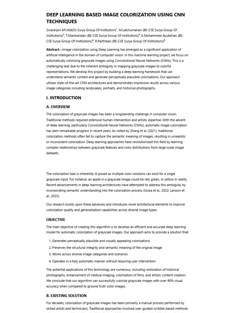 Deep Learning for Image Colorization | PDF | Deep Learning | Cognitive ...