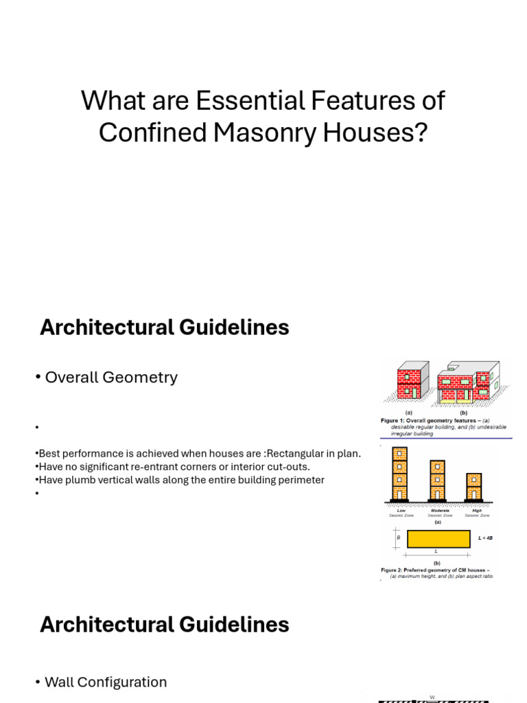 Essential Features of Confined Masonry Houses | PDF | Masonry | Wall