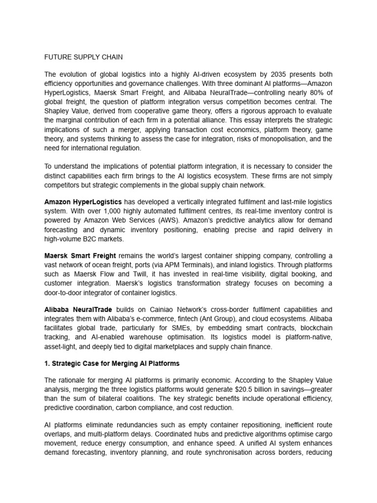 Future Supply Chain | PDF | Artificial Intelligence | Intelligence (AI ...