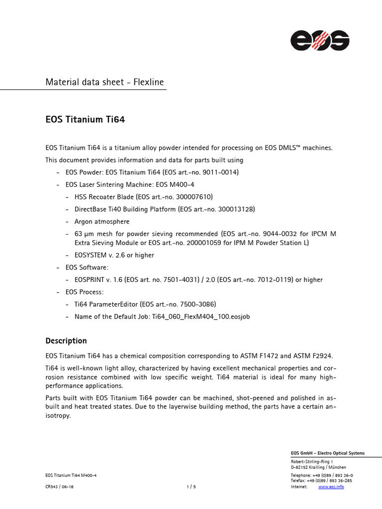 Titanium Ti64 | PDF | Ultimate Tensile Strength | Titanium