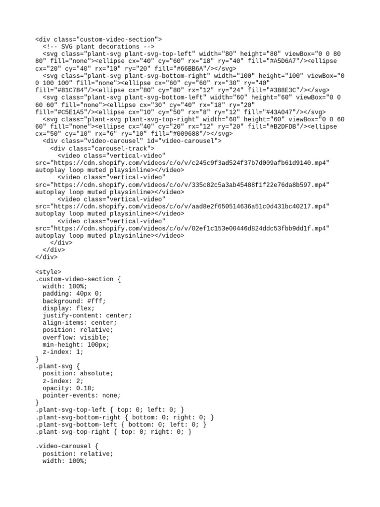 Custom Video Section with SVG Decor | PDF