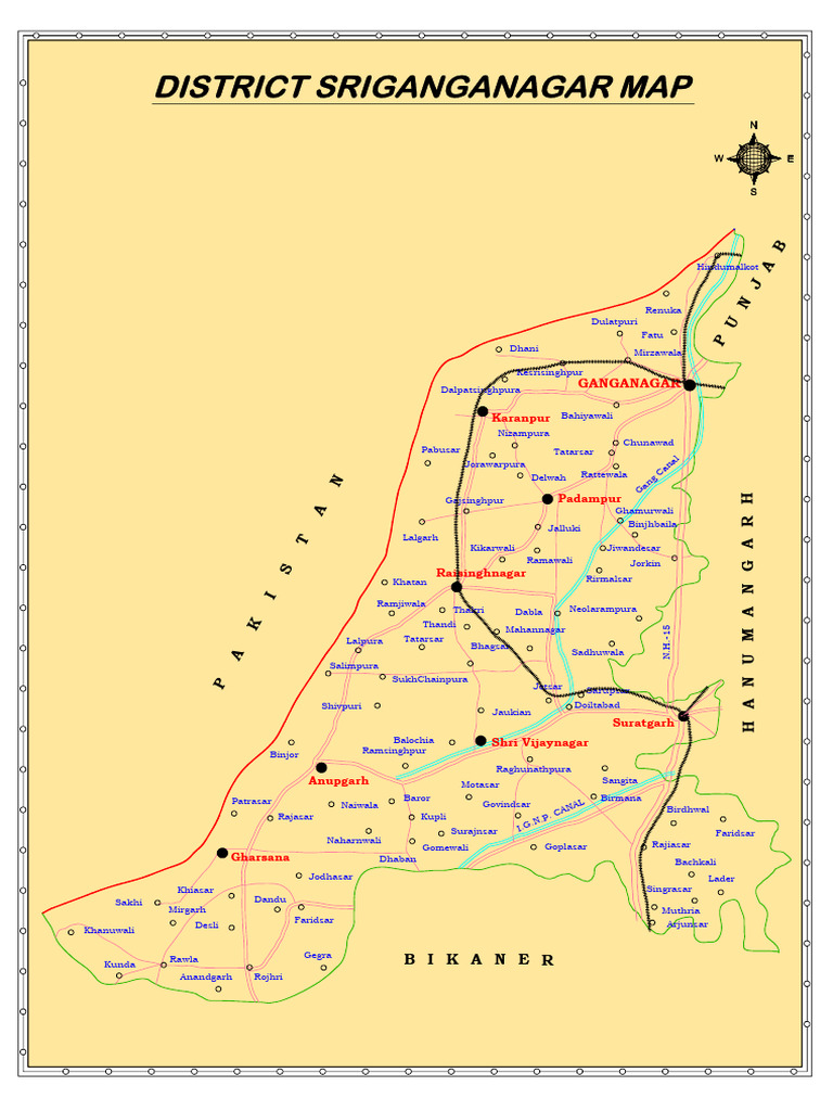 District Sriganganagar Location Map | PDF