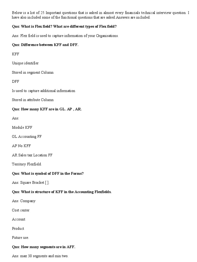Oracle Apps Interviw Quetion Answer | PDF | Debits And Credits 