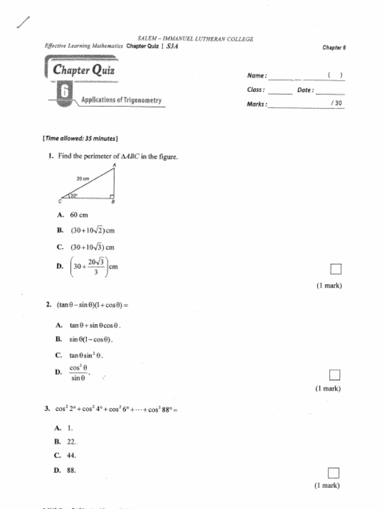 Effective Learning 3A Chapter Quiz06 | PDF