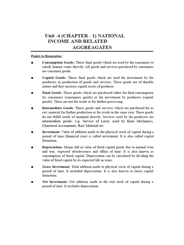 National Income and Economic Concepts | PDF | Inflation | Gross ...