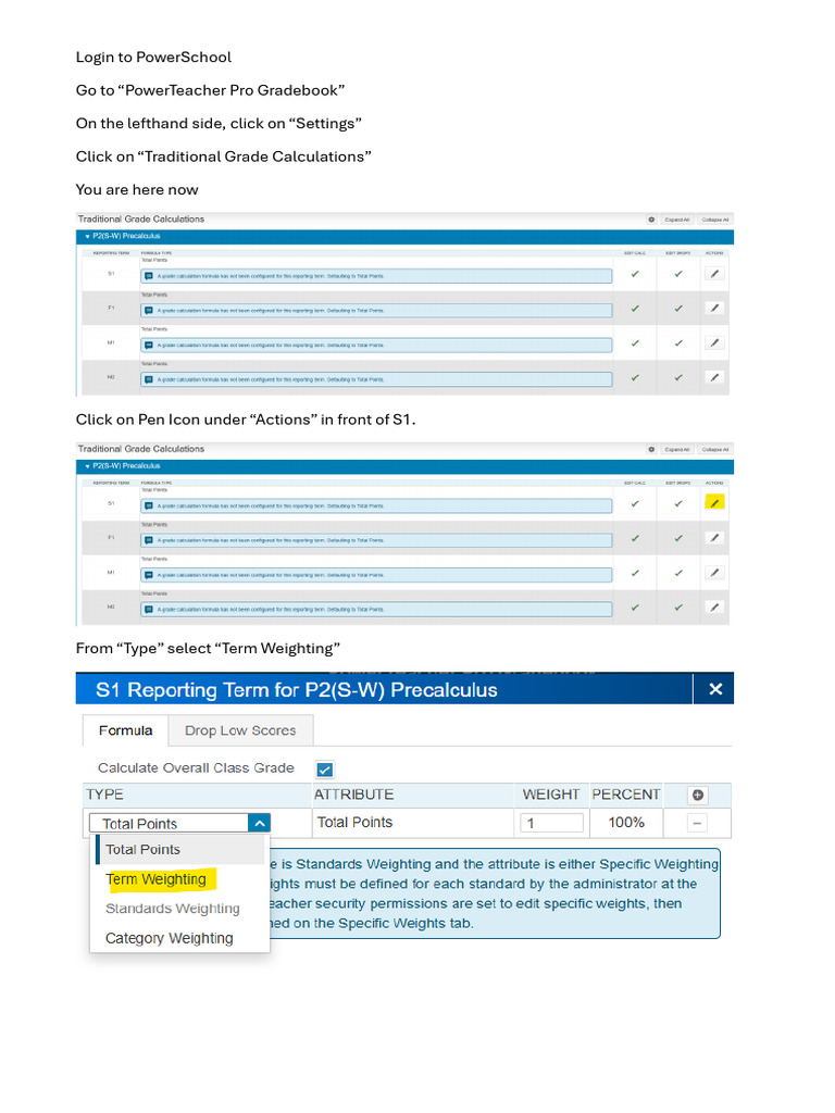 PowerSchool Gradebook Setup Guide | PDF