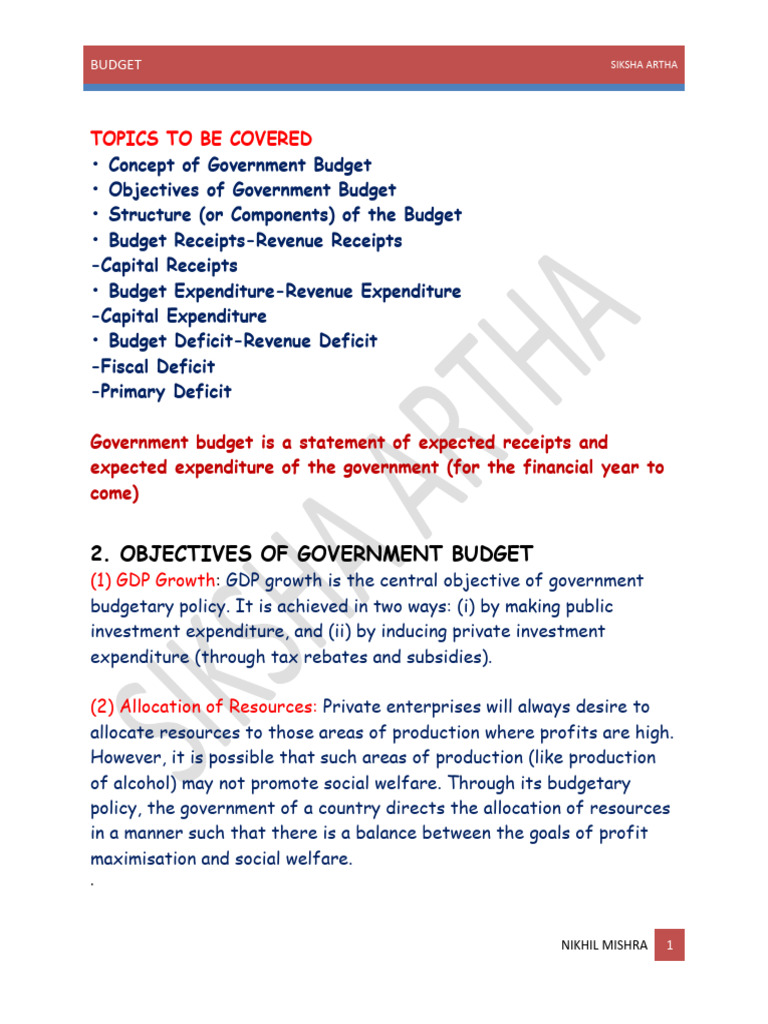 Understanding Government Budget Components | PDF | Taxes | Government ...
