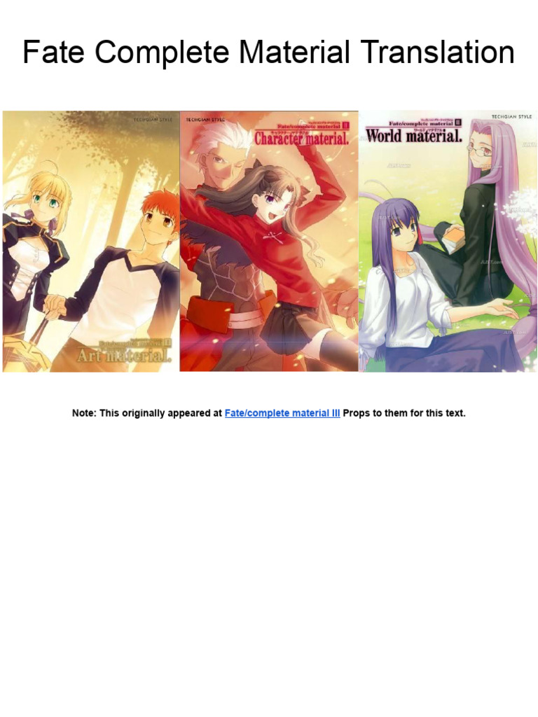 Fate/Complete Material Q&A Insights | PDF | Sacraments