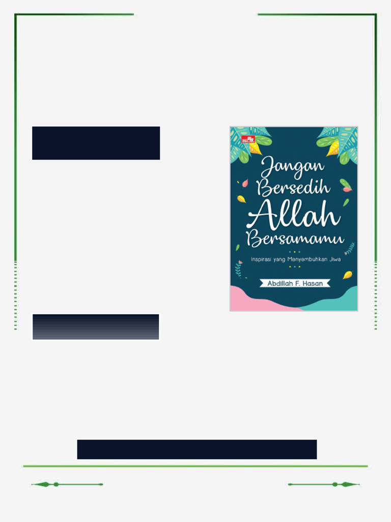 Jangan Bersedih Allah Bersamamu Inspirasi yang Menyembuhkan Jiwa ...