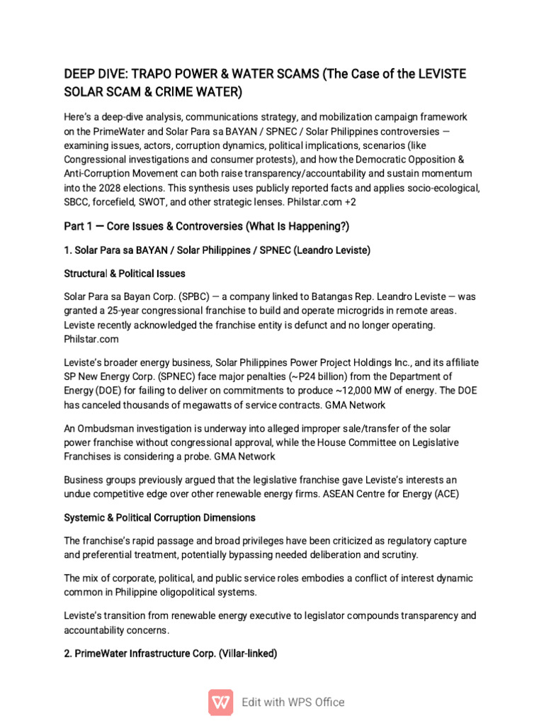 Analyzing Power & Water Scams in the Philippines | PDF | Cost Of Living ...