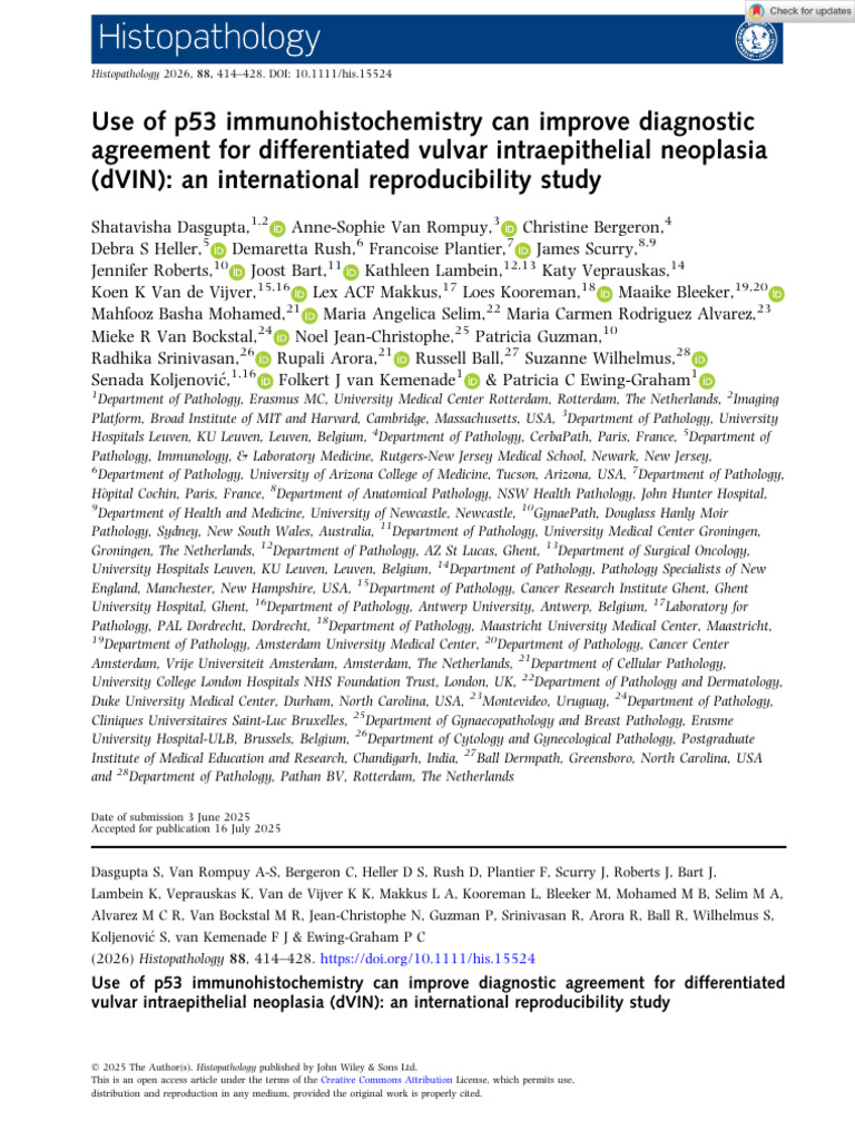 Histopathology - 2025 - Dasgupta - Use of p53 Immunohistochemistry Can ...