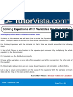 Solving Equations With Variables On Both Sides