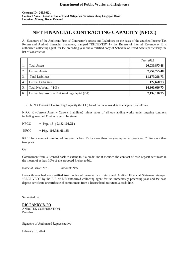 Flood Mitigation Contract NFCC Summary | PDF | Business | Payments