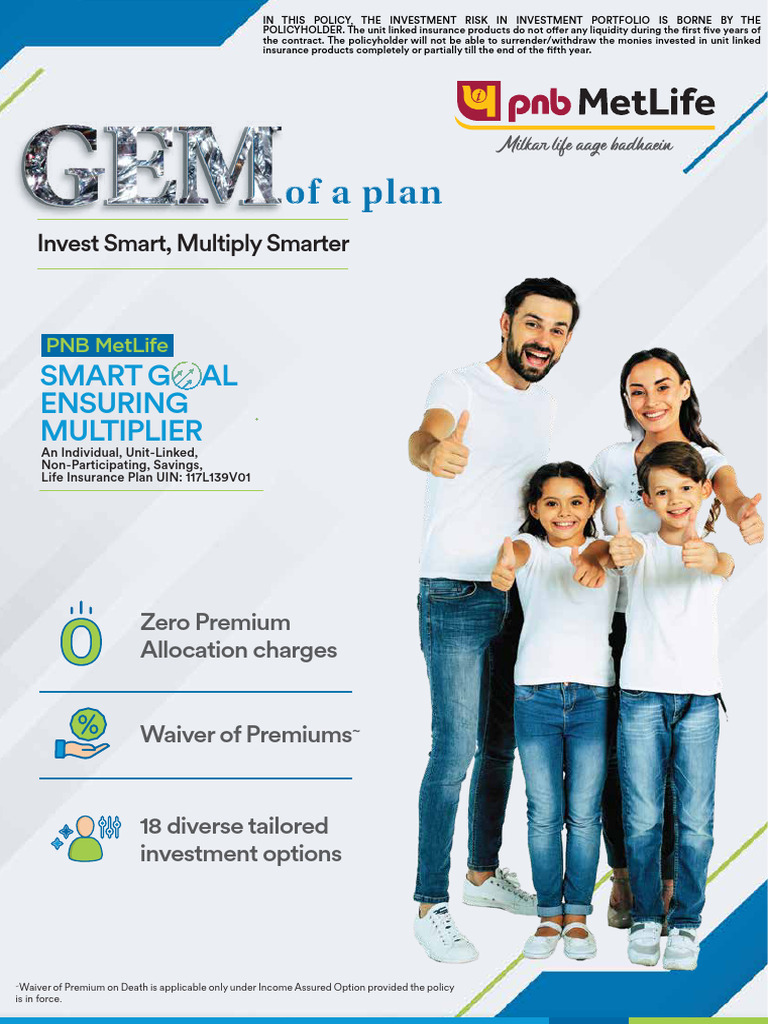 PNB MetLife Smart GEM Insurance Plan | PDF | Insurance | Money Market