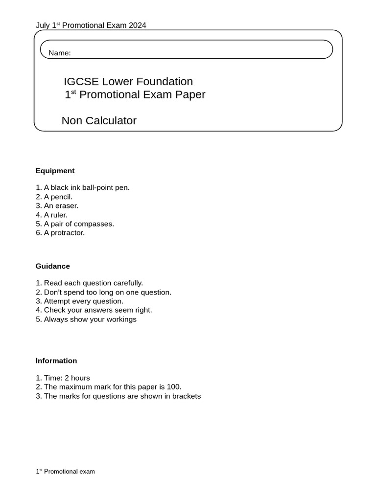 July 2024 IGCSE Exam Guidelines | PDF