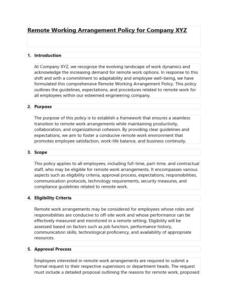 14 - M3.3-Remote-Working-Arrangement-Policy-for-Company-XYZ | PDF ...