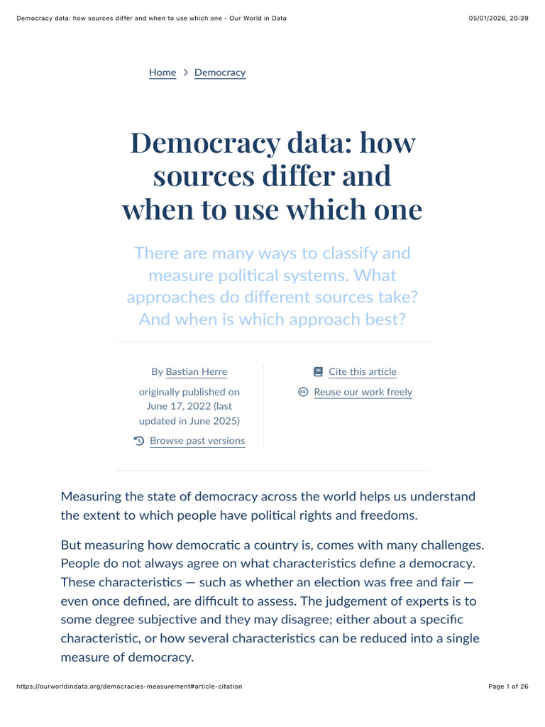 Comparing Democracy Measurement Sources | PDF | Democracy | Political ...