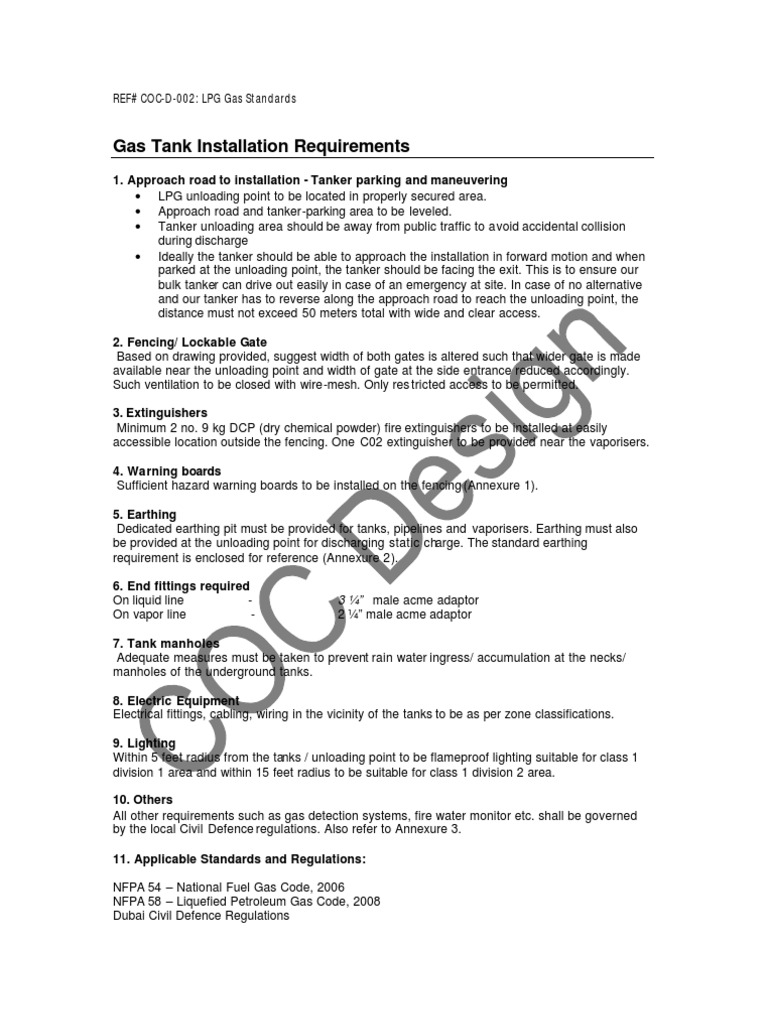 Gas Yard Requirements Pdf Liquefied Petroleum Gas Electrical Wiring