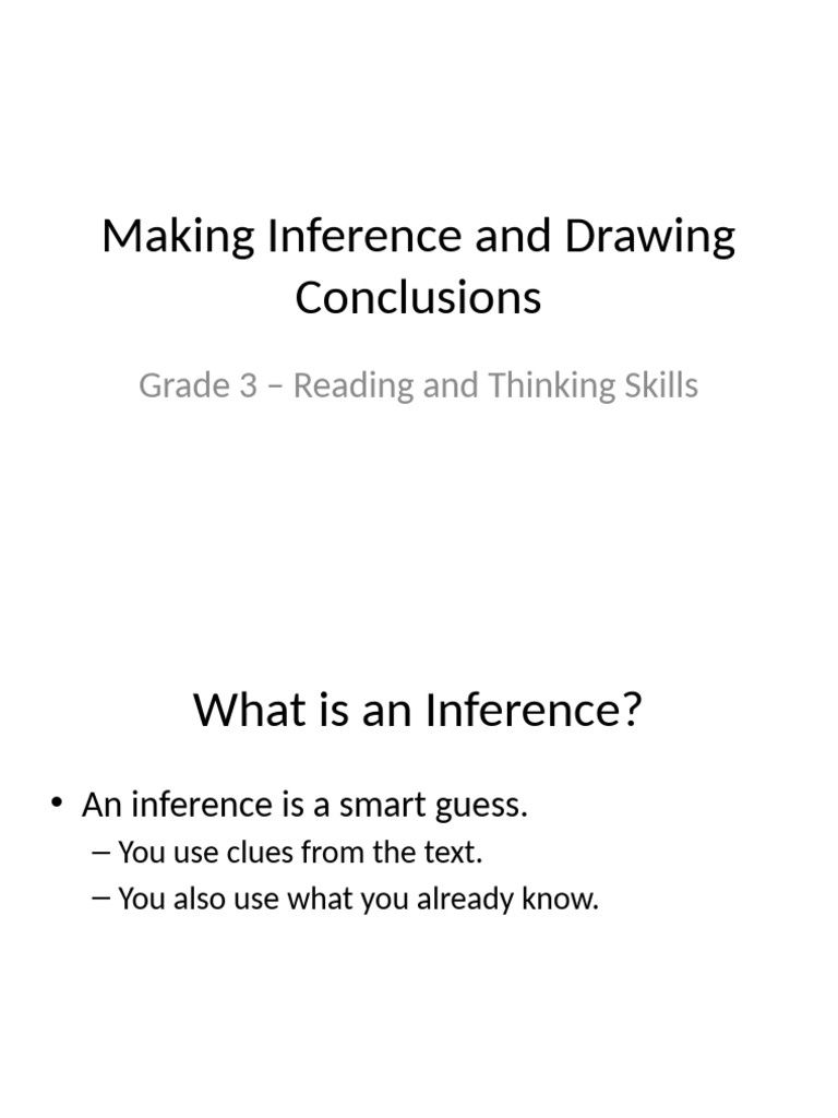 Making Inference and Drawing Conclusions Grade 3 | PDF