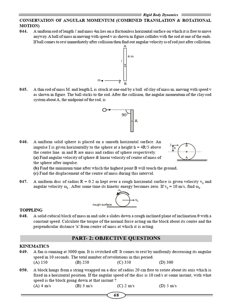 Angular Momentum in Rigid Body Dynamics | PDF | Mechanics | Classical ...