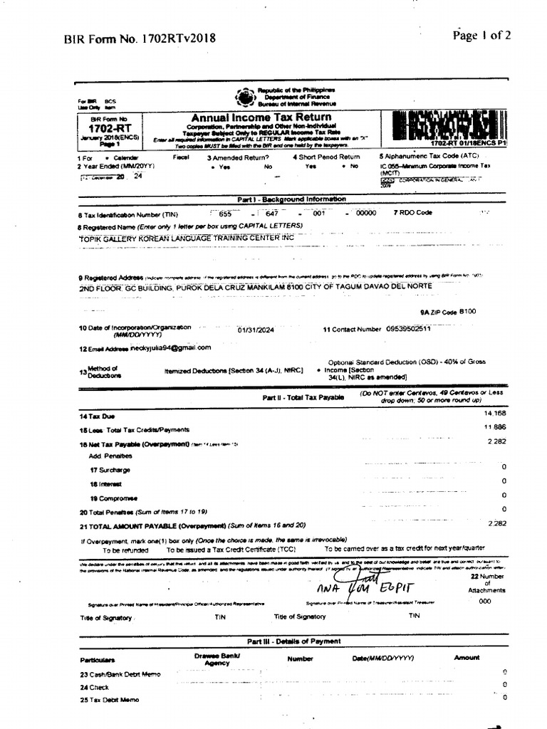 Amended Return 1702 | PDF