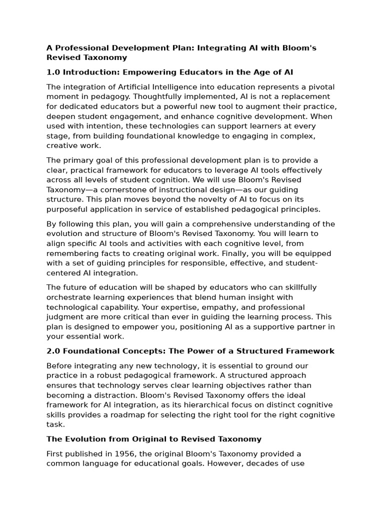 AI Integration in Bloom's Taxonomy | PDF | Artificial Intelligence ...