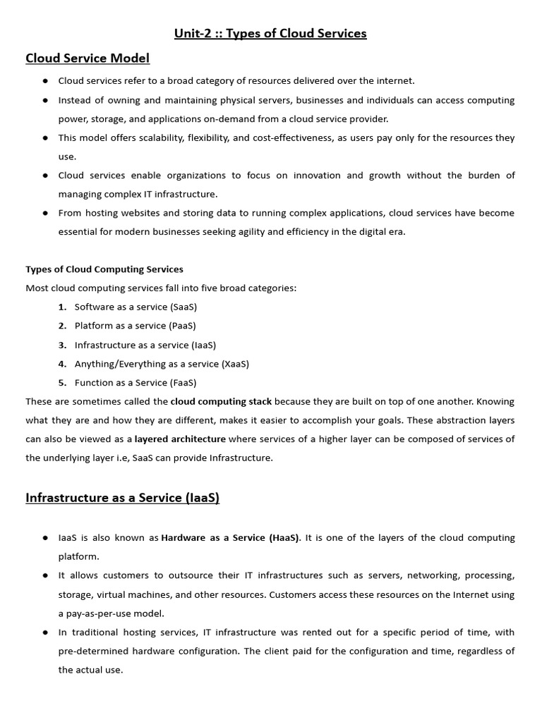 2.1 Types of Cloud Services | PDF | Cloud Computing | Software As A Service