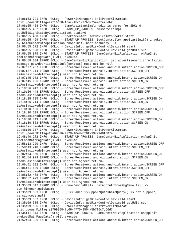 GameCenter App Initialization Logs | PDF