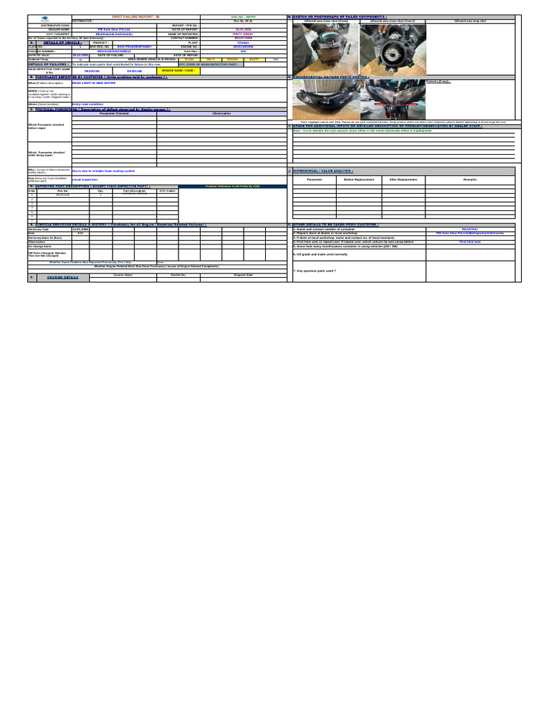 FFR Report of Head Lamp of Pul 220 f | PDF